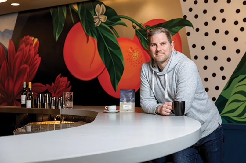 Nick Freshman inside his new cafe/bar at National Landing. Photo by Joseph Tran